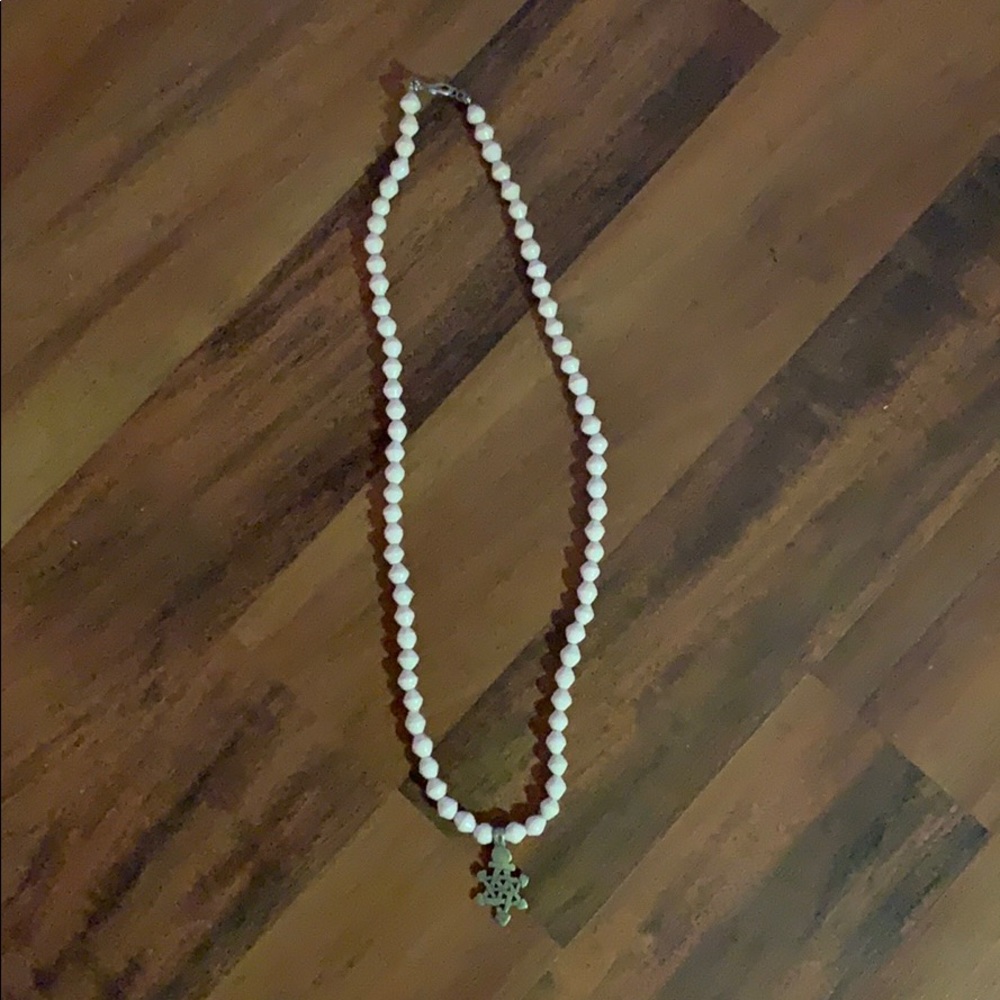 light pink akola beaded necklace